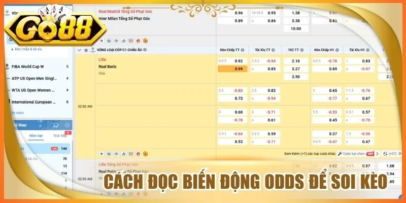 Cách đọc biến động odds để soi kèo
