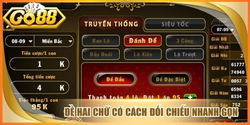 Đề hai chữ có cách đối chiếu nhanh gọn