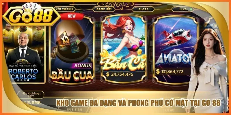 Kho game đa dạng và phong phú có mặt tại go 88