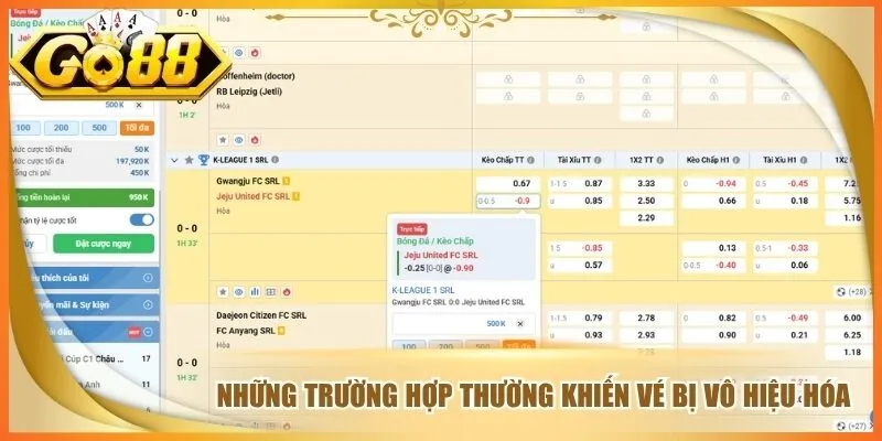 Những trường hợp thường khiến vé bị vô hiệu hóa