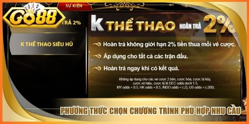 Khuyến Mãi Go 88 - Tổng Hợp Ưu Đãi Nổi Bật Đáng Chú Ý 3 Phương thức chọn chương trình phù hợp với nhu cầu